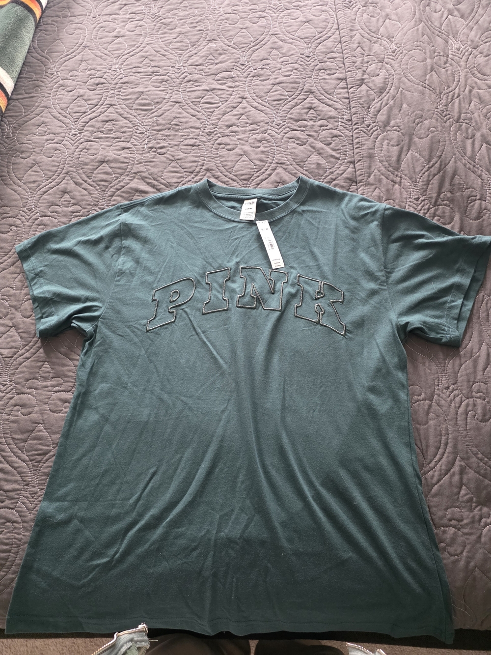 PINK Victoria's Secret Short Sleeve Crew Tee in Teal